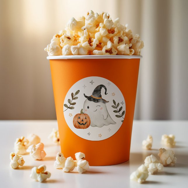 Pegatina Redonda La fiesta de cumpleaños de Halloween favorece la r (Subido por el creador)