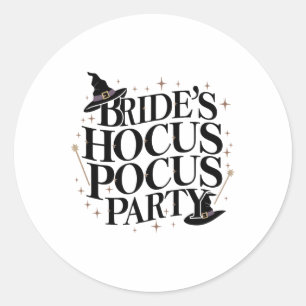 Pegatina Redonda La fiesta de Hocus Pocus de la novia Despedida de