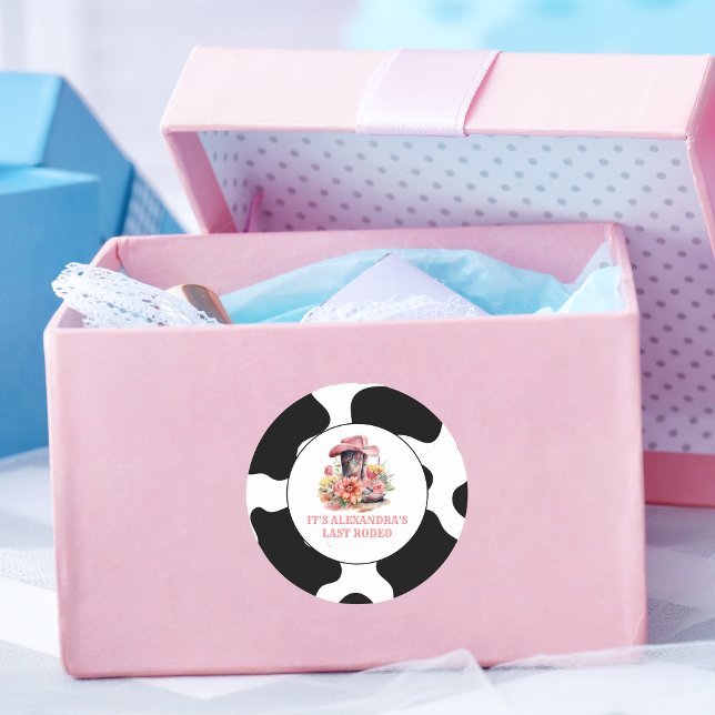 Pegatina Redonda La fiesta de la Bachelorette del Oeste del Rodeo d (Subido por el creador)