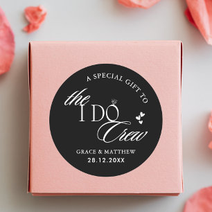 Pegatina Redonda La fiesta de la boda de la tripulación favorece a 