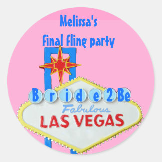 Pegatina Redonda La final de Las Vegas para la novia