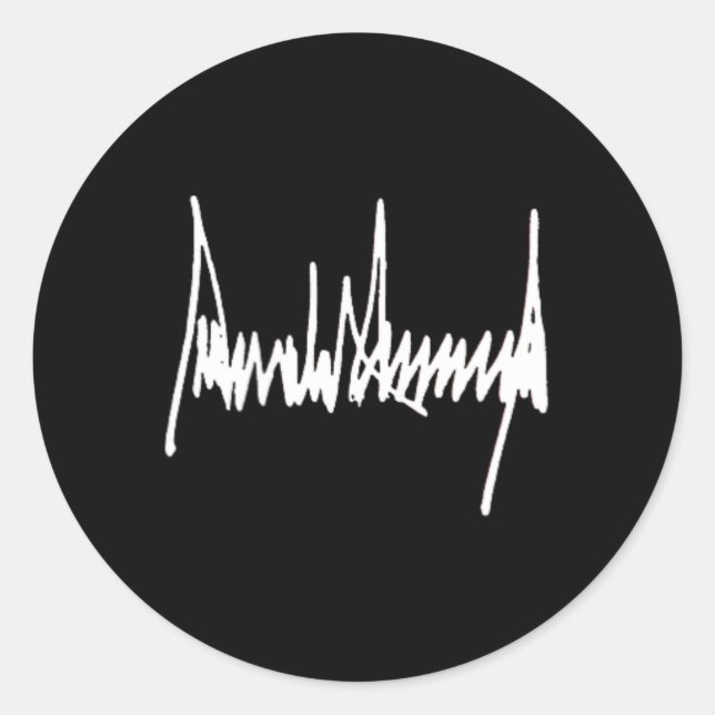 Pegatina Redonda La firma del presidente Trump dejó el pecho blanco (Anverso)