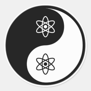 Pegatina Redonda La física nuclear de Yin Yang