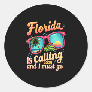 Pegatina Redonda La Florida está llamando y debo ir Vibraciones de