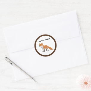 Pegatina Redonda La Fox Dice... Divertido diseño de Personalizado d