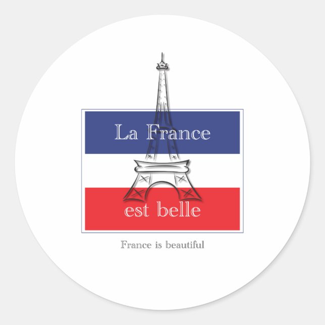 Pegatina Redonda La France est Belle (Anverso)