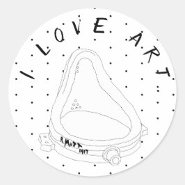 Pegatina Redonda La fuente de Marcel Duchamp