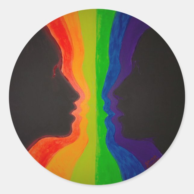 Pegatina Redonda La fuente del amor (Anverso)