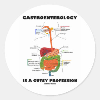 Pegatina Redonda La Gastroenterología Es Una Profesión Muy Sana