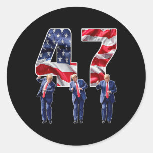 Pegatina Redonda La graciosa victoria de Trump sobre el baile de Tr