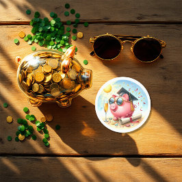 Pegatina Redonda La graduación de Finanzas del Futuro es Brillante