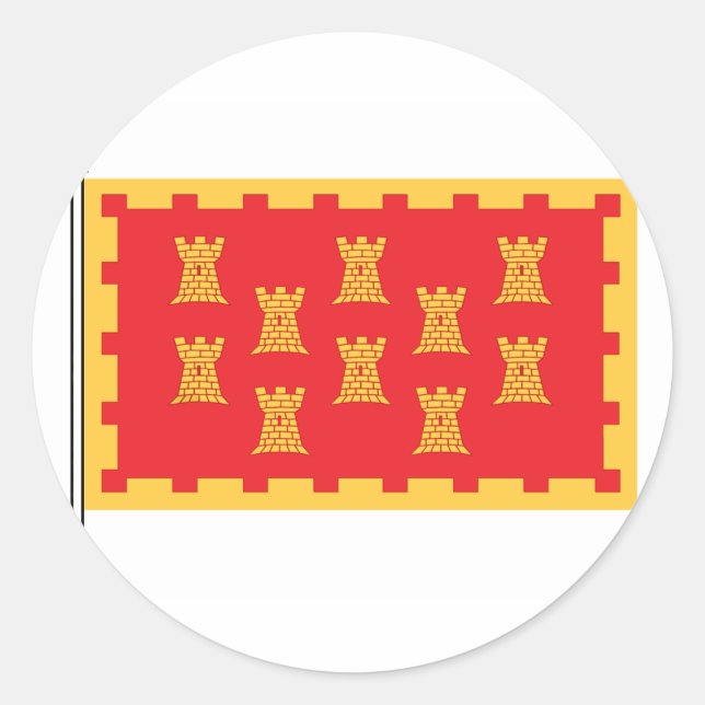 Pegatina Redonda La gran bandera de Mancunian (Anverso)