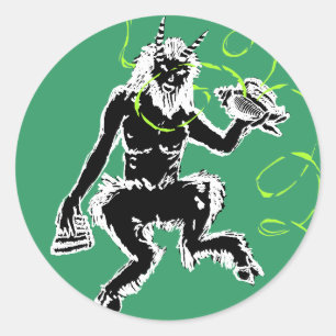 Pegatina Redonda La gran cacerola de dios