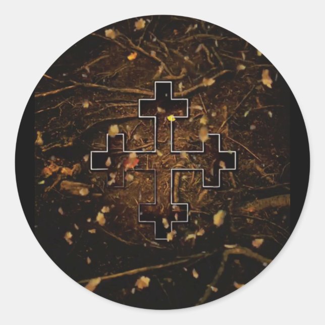 Pegatina Redonda La Gran Madre (Tierra) Cruz Māra (Anverso)