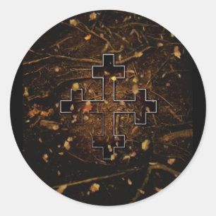 Pegatina Redonda La Gran Madre (Tierra) Cruz Māra
