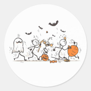 Pegatina Redonda La Gran Pelea de Dulces de Halloween – Palo Divert