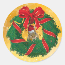 Pegatina Redonda La guerra de los Navidades de Chipmunk