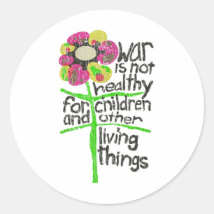 Pegatina Redonda La guerra no es saludable en 1967