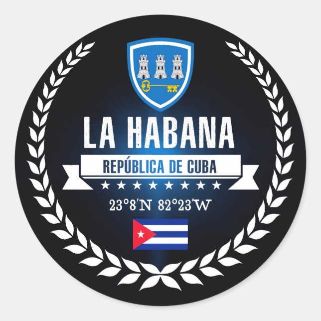 Pegatina Redonda La Habana (Anverso)