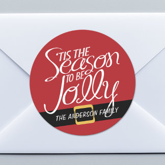 Pegatina Redonda La hebilla de Santa Suite con esta temporada