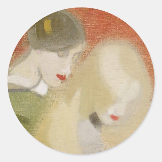 Pegatina Redonda La herencia familiar, Helene Schjerfbeck (Anverso)