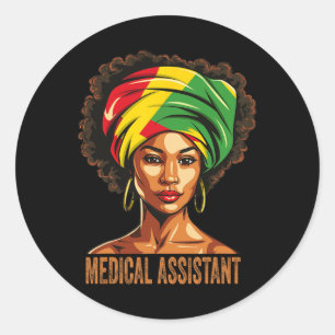 Pegatina Redonda La historia negra afroamericana persistente en med