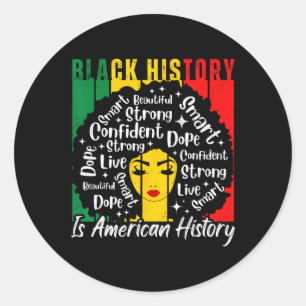 Pegatina Redonda La historia negra de las mujeres afro es un orgull