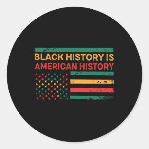 Pegatina Redonda La Historia Negra Es Historia Estadounidense - His