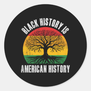 Pegatina Redonda La historia negra es la historia americana Bhm raí