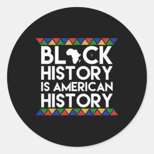 Pegatina Redonda La historia negra es la historia norteamericana af