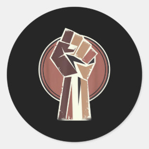 Pegatina Redonda La historia negra, la unidad de poder y la motivac