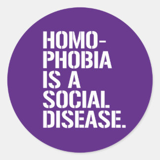 Pegatina Redonda La homofobia es una enfermedad social