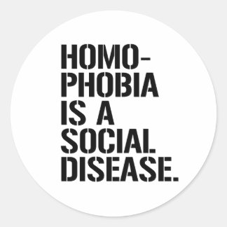 Pegatina Redonda La homofobia es una enfermedad social