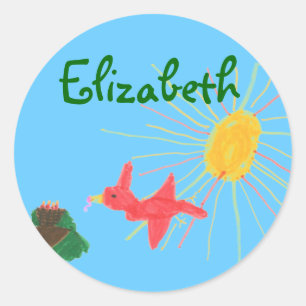 Pegatina Redonda La identificación del nido del pájaro Karate Kat —