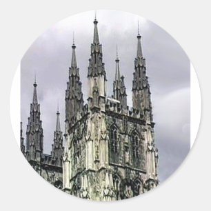 Pegatina Redonda La iglesia de Inglaterra Cantorbery tuerce en