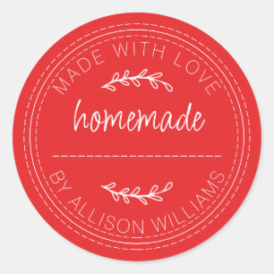 Pegatina Redonda La improvisación casera de productos rústicos pued