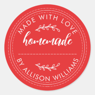 Pegatina Redonda La improvisación casera de productos rústicos pued