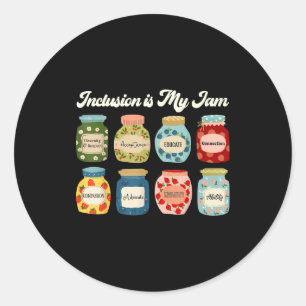 Pegatina Redonda La Inclusión Es Mi Camiseta De Jam Diversidad Igua