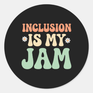 Pegatina Redonda La inclusión es mi Jam Autism Awareness 1