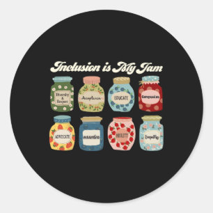 Pegatina Redonda La inclusión es mi Jam Autism Awareness Teacher