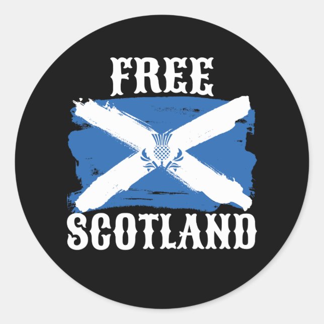 Pegatina Redonda La independencia escocesa libre (Anverso)