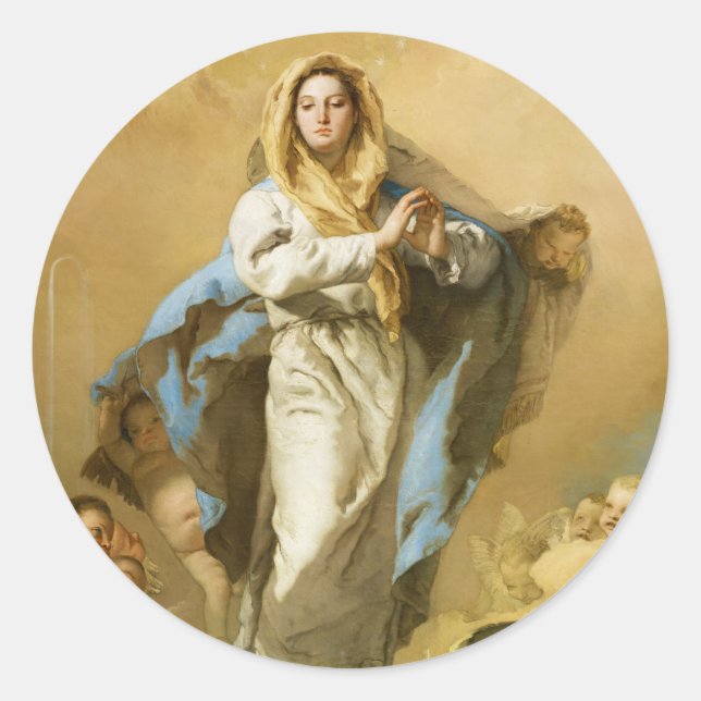 Pegatina Redonda La inmaculada concepción de Giovanni B. Tiepolo (Anverso)
