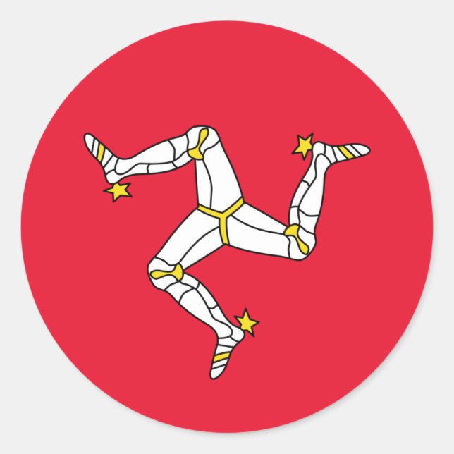 Pegatina Redonda La Isla de Man (Anverso)