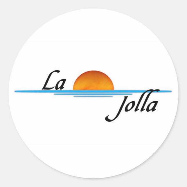 Pegatina Redonda La jolla (Anverso)