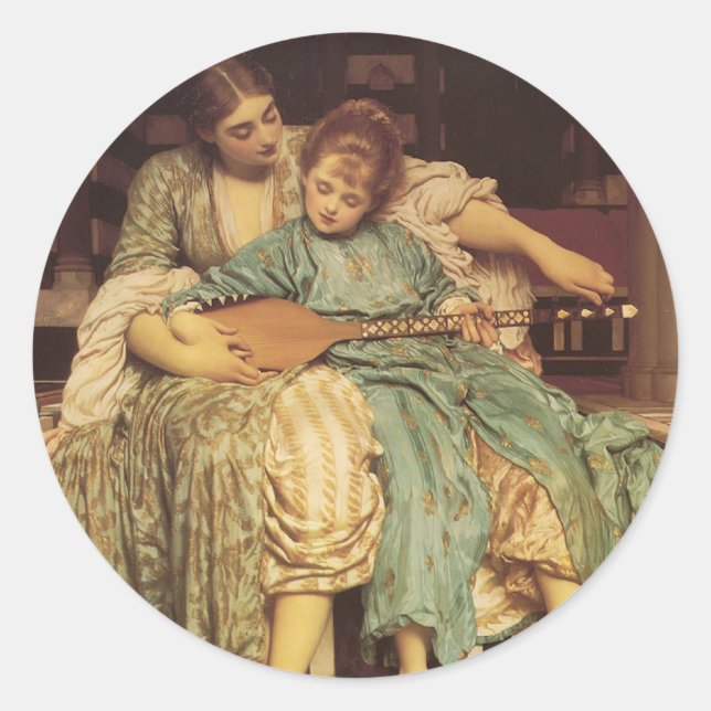 Pegatina Redonda La lección de música (Anverso)