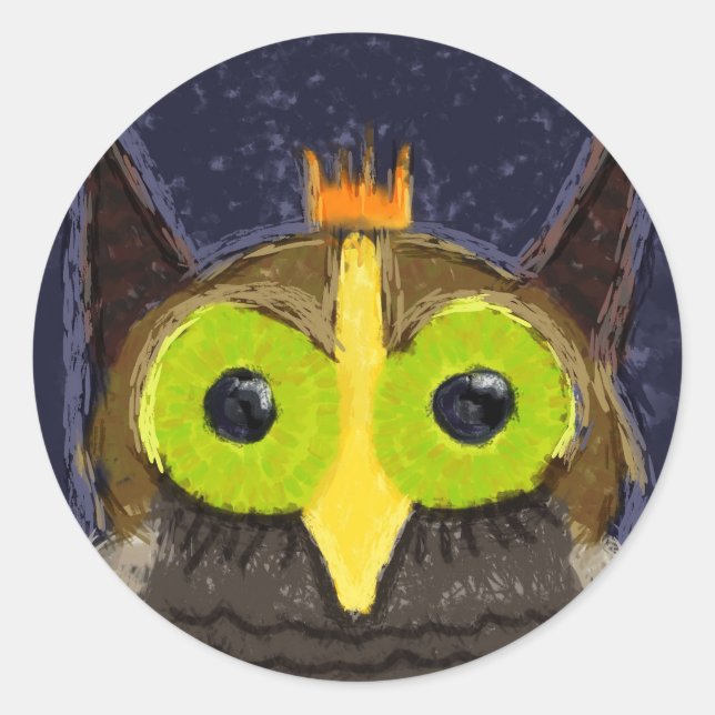 Pegatina Redonda La lechuza (Anverso)