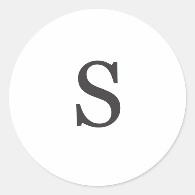 Pegatina Redonda "la letra S" (Anverso)