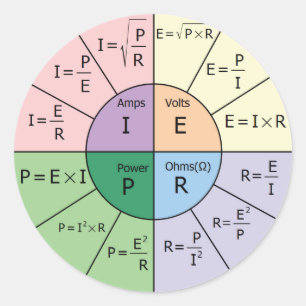 Pegatina Redonda La ley de ohmio