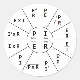 Pegatina Redonda La ley de ohmio para DC