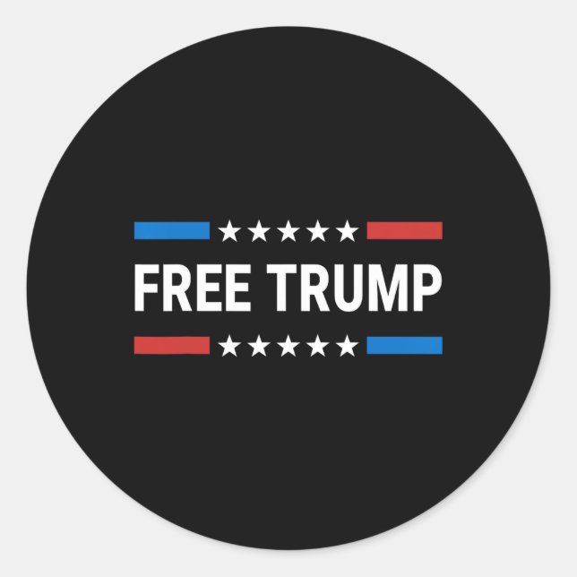 Pegatina Redonda La liberación de Donald Trump el apoyo republicano (Anverso)